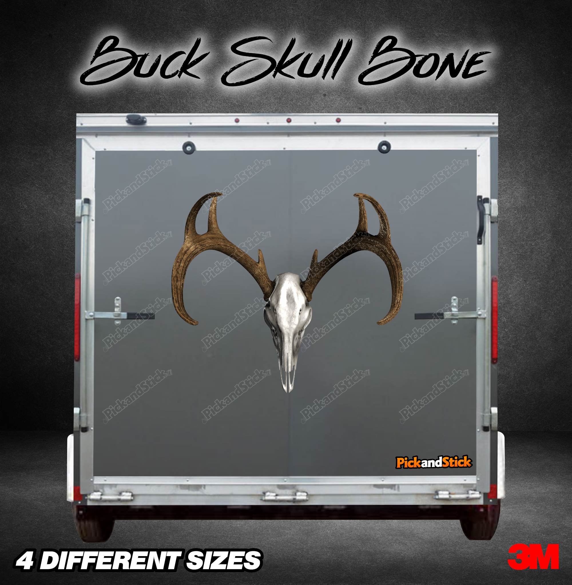 Buck Skull Bone Trailer Graphic - PickandStickcom