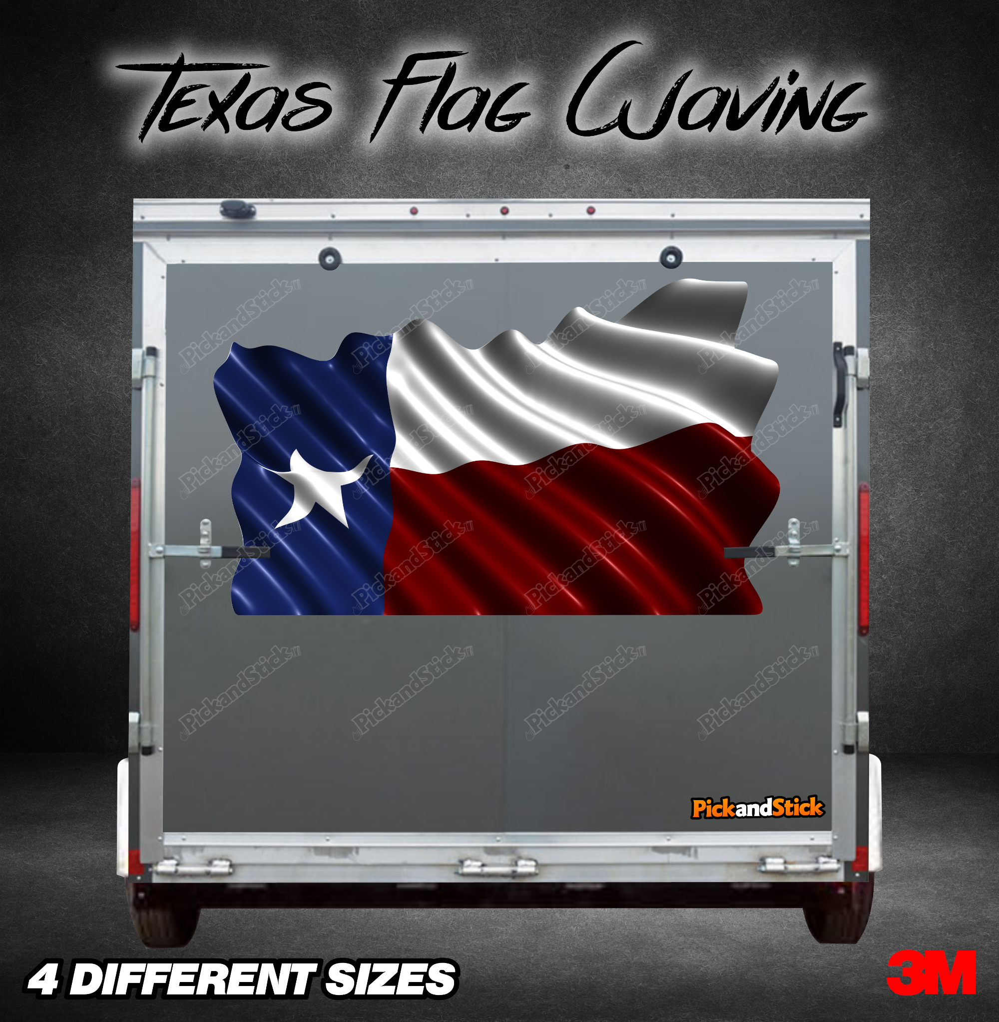 Texas Flag Waving Graphic - PickandStickcom