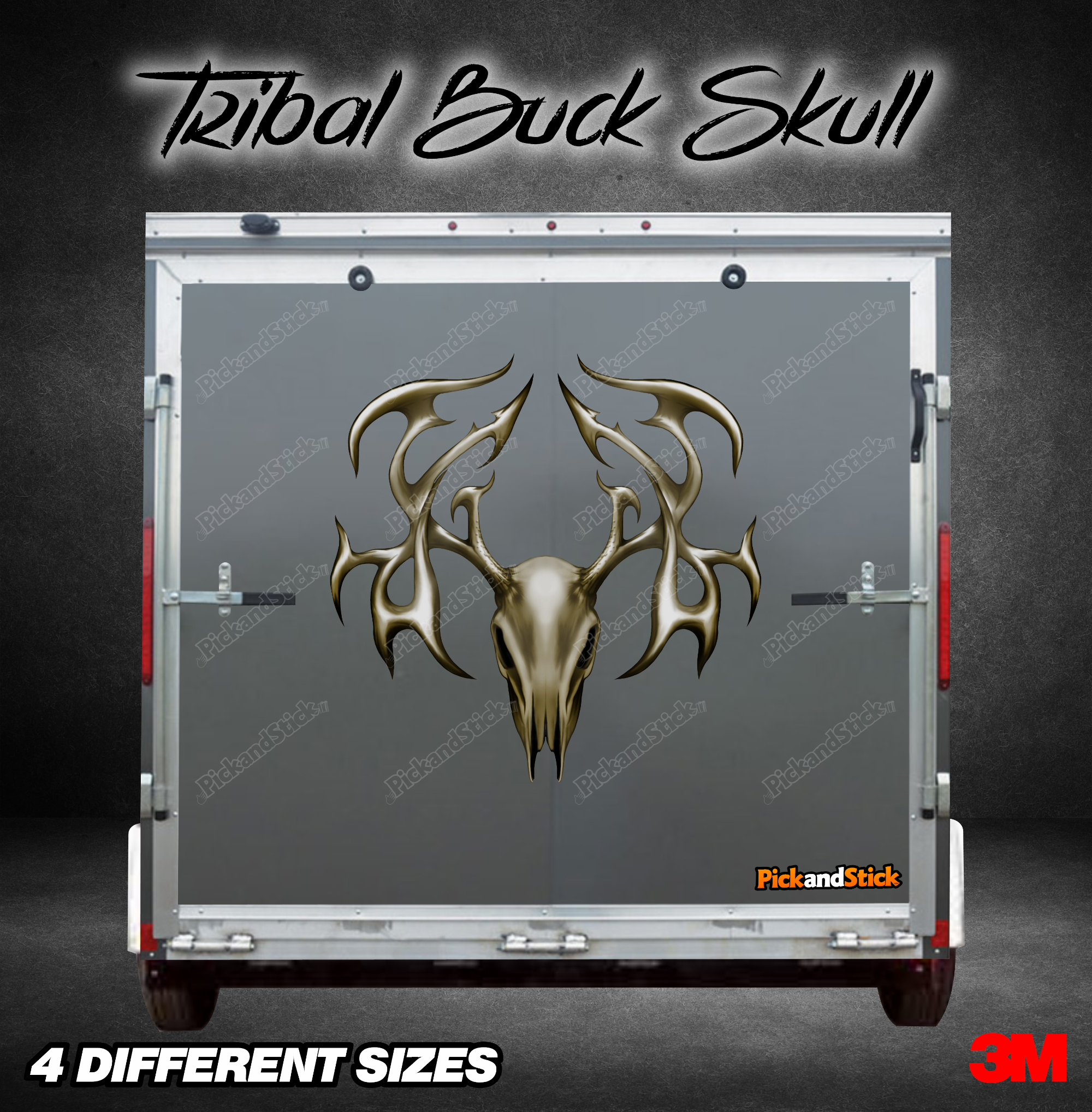 Tribal Buck Skull Trailer Graphic - PickandStickcom