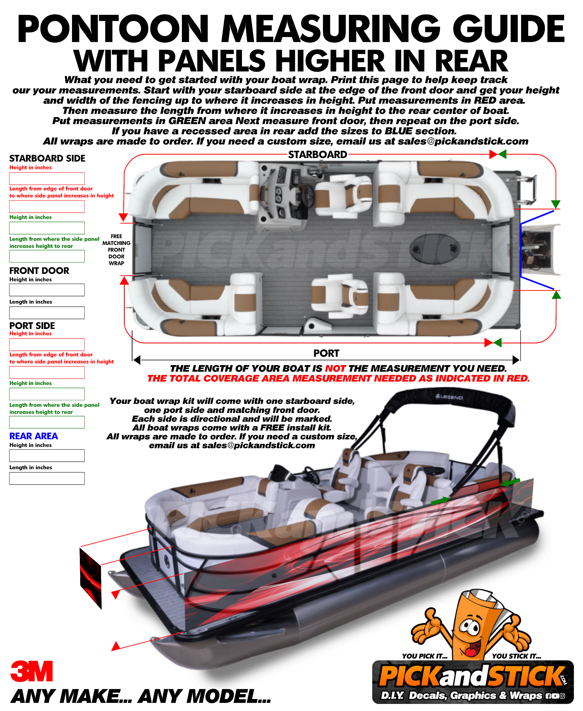 American Waving Flag Pontoon Wrap - PickandStick.com