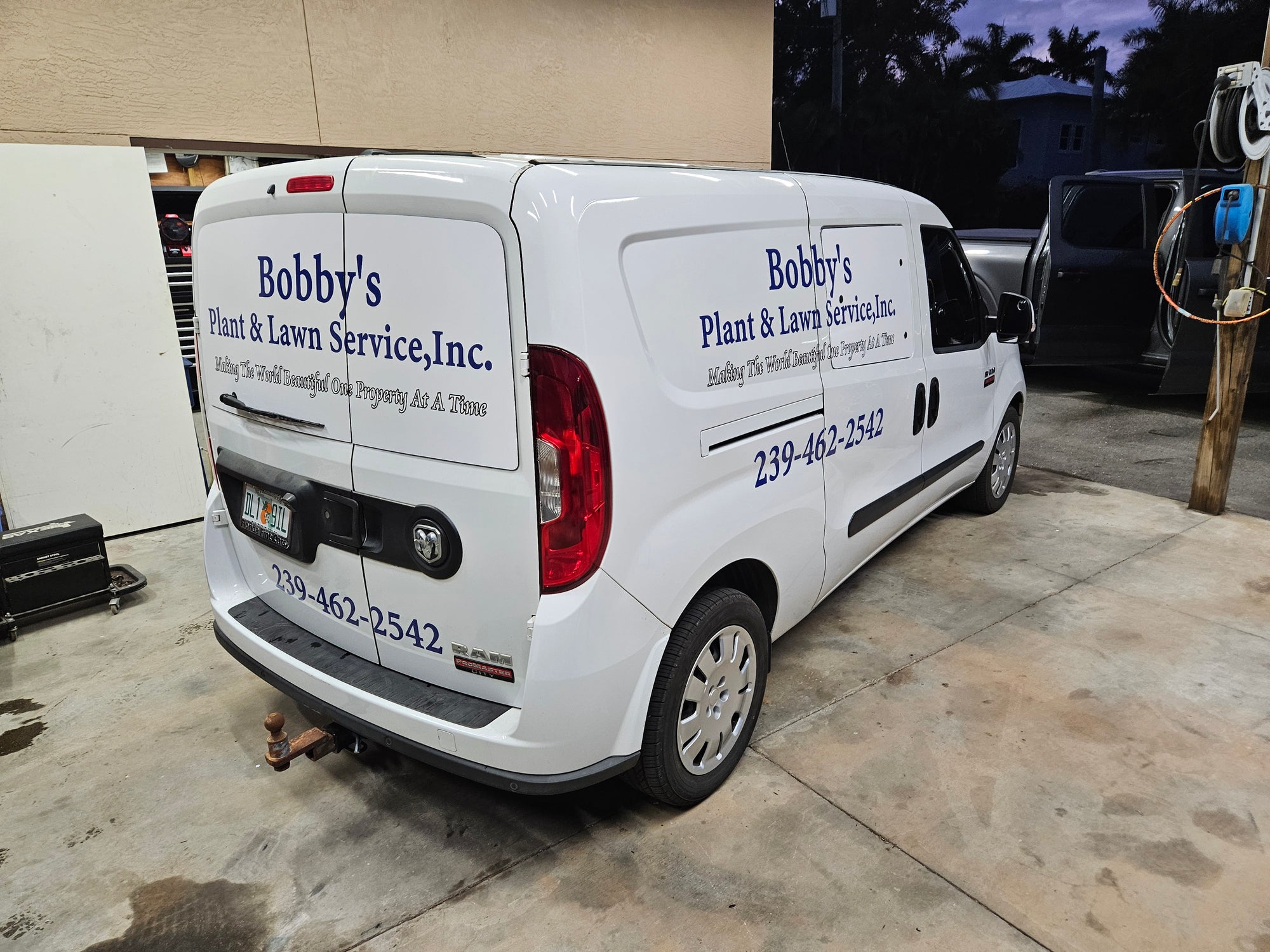 Bobby's Lawn Service Van Lettering