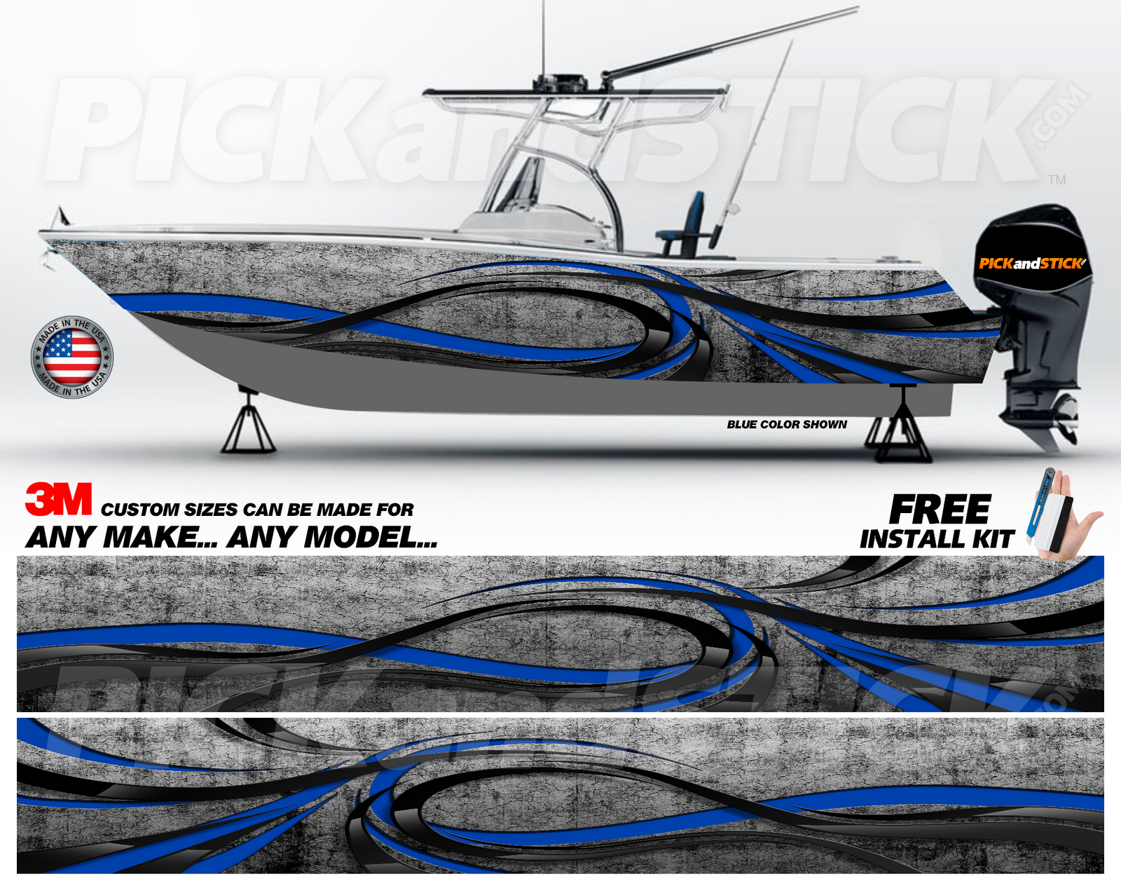 Abstract Wave Boat Wrap