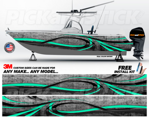 Abstract Wave Boat Wrap