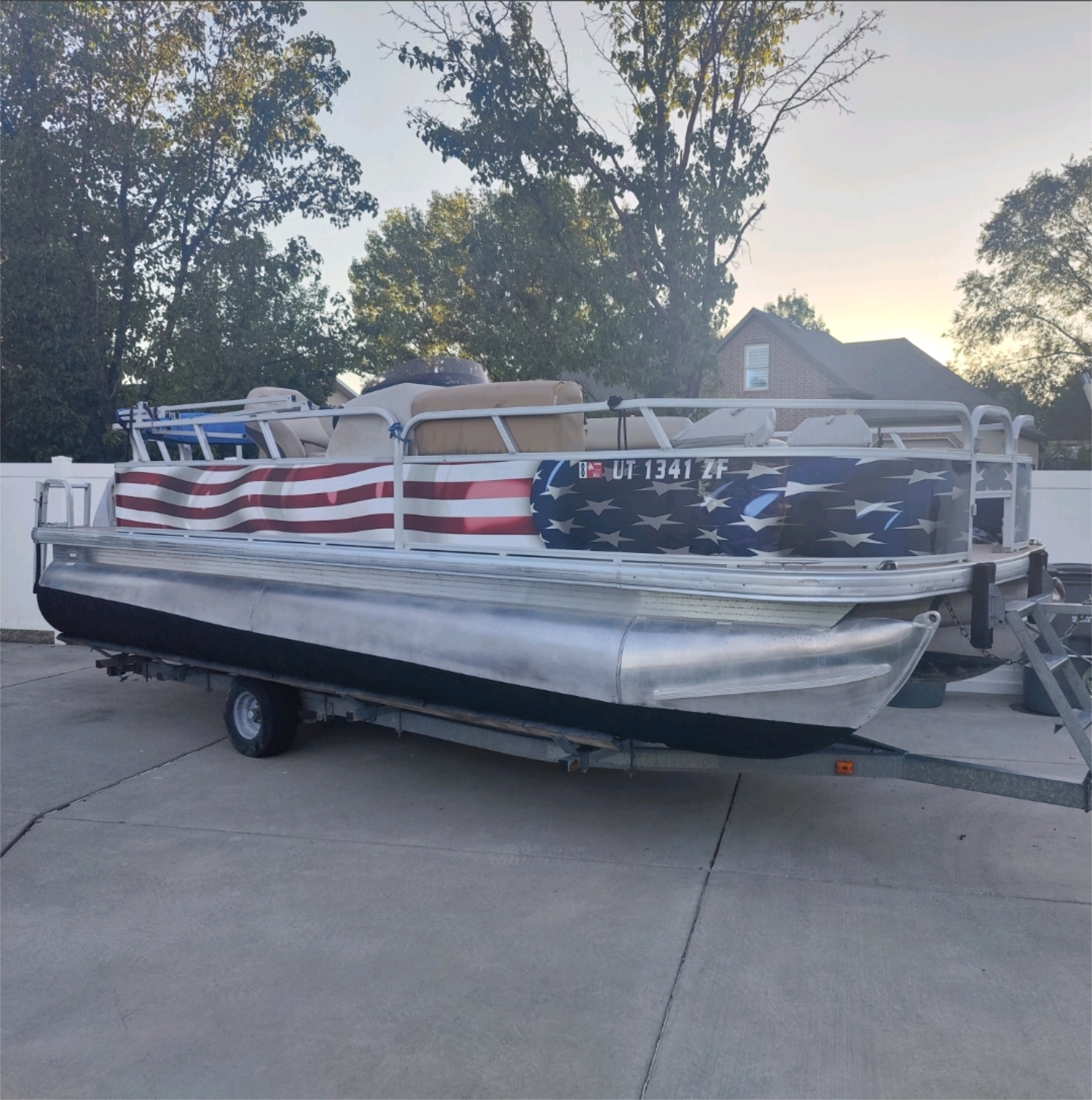 American Waving Flag Pontoon Wrap - PickandStick.com