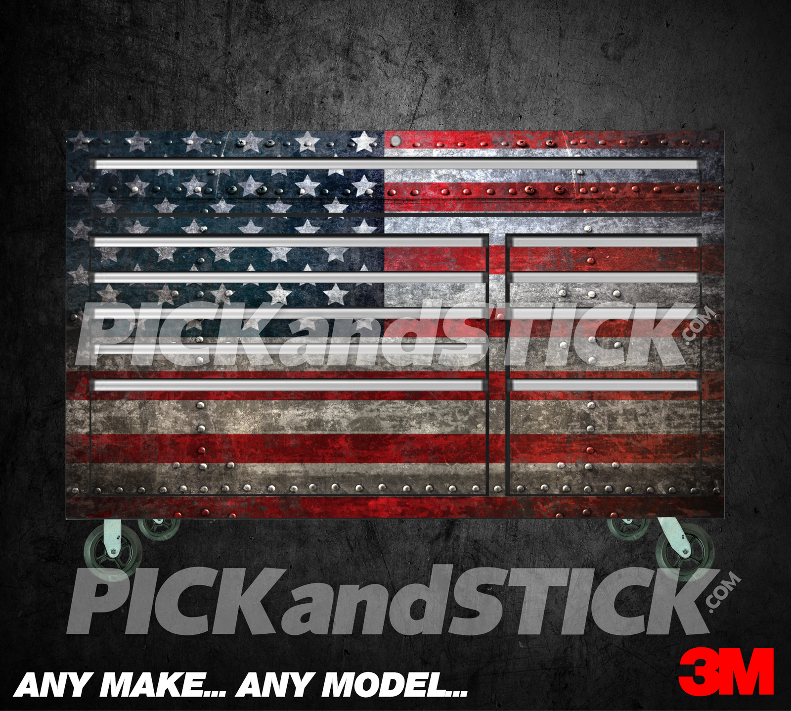 American Flag Riveted Toolbox Wrap