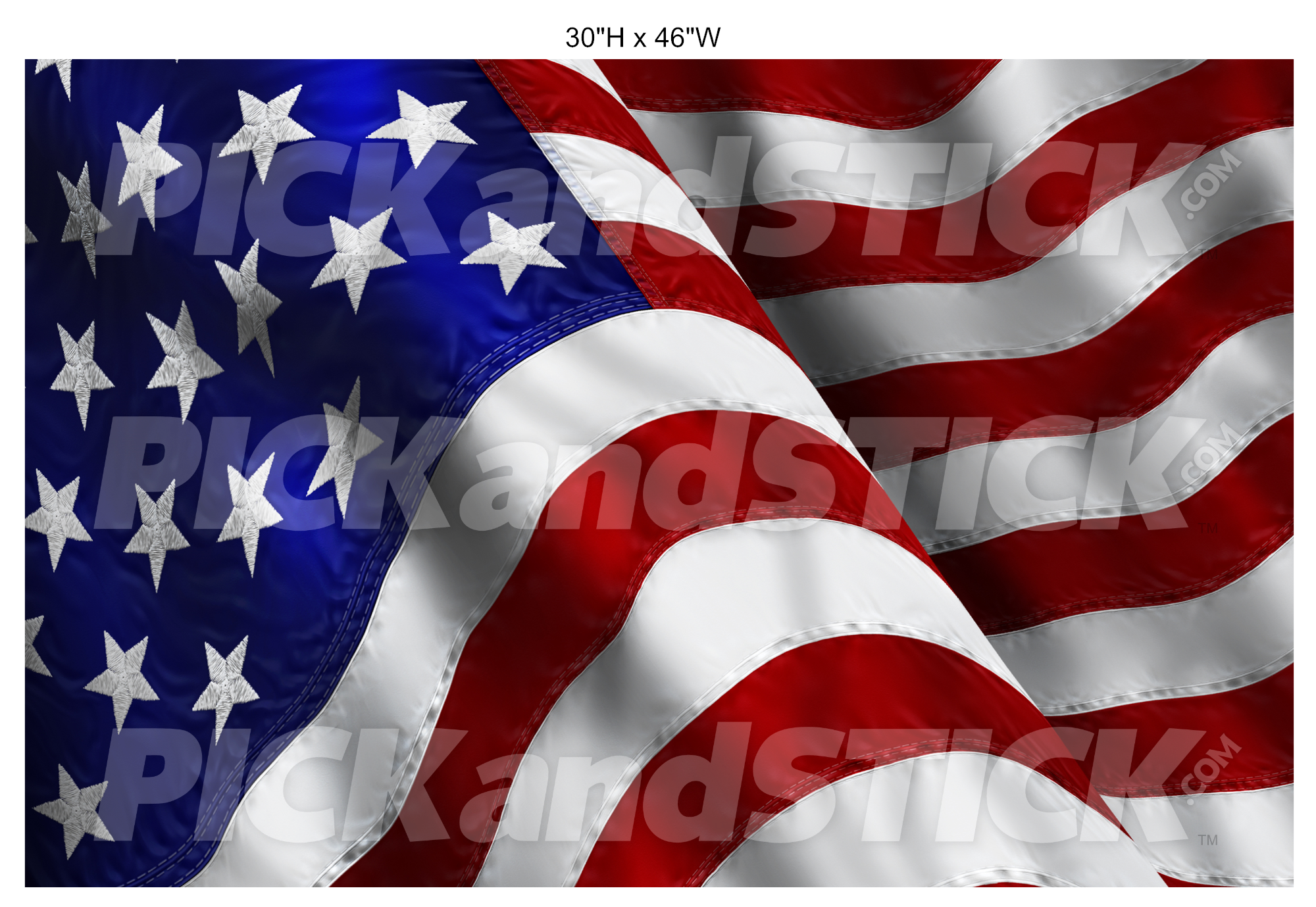 American Waving Flag 30"H x 46"W