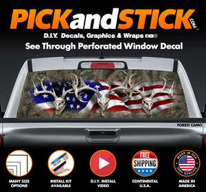 American Buck Camo Perforated Rear Window Decal