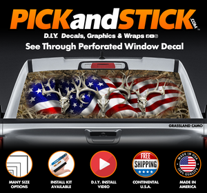 American Buck Camo Perforated Rear Window Decal
