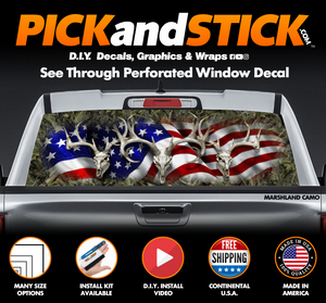 American Buck Camo Perforated Rear Window Decal