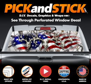 American Buck Camo Perforated Rear Window Decal