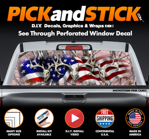American Buck Camo Perforated Rear Window Decal