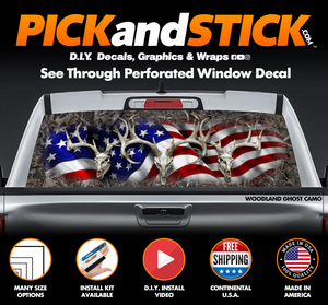 American Buck Camo Perforated Rear Window Decal