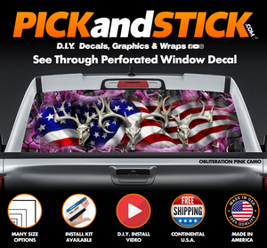 American Buck Obliteration Camo Perforated Rear Window Decal