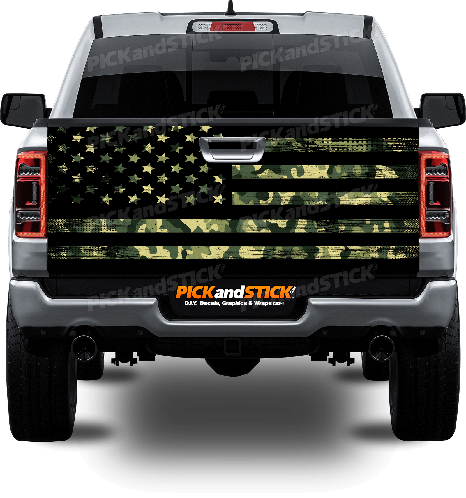 American Camo Flag Tailgate Wrap