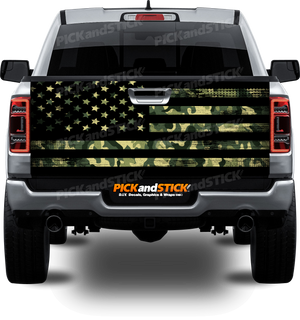 American Camo Flag Tailgate Wrap