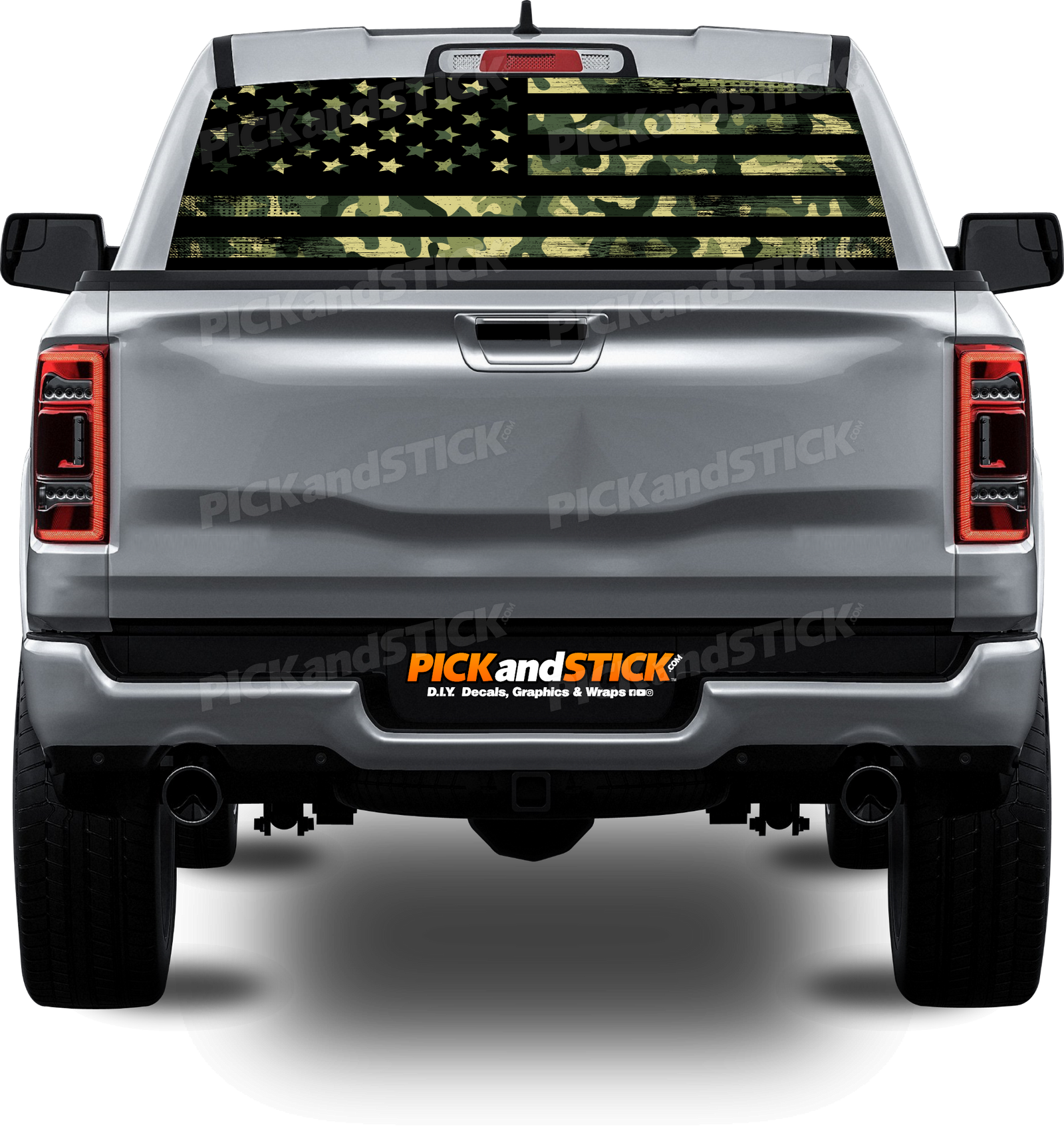 American Camo Flag Perforated Rear Window Decal