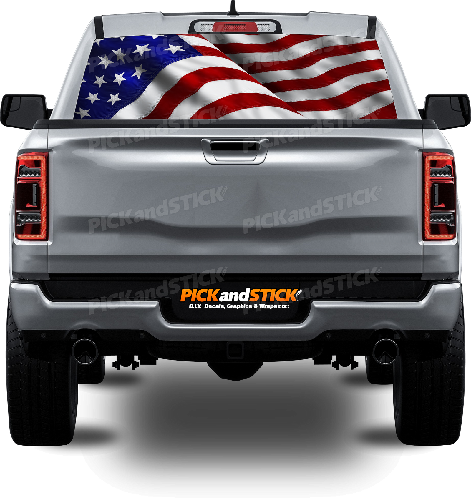 American Flag Close Up Perforated Rear Window Decal