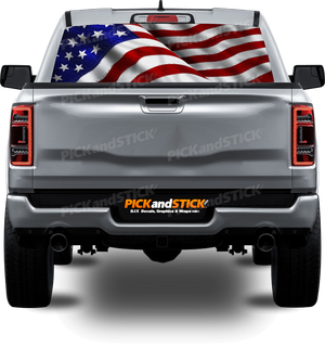 American Flag Close Up Perforated Rear Window Decal