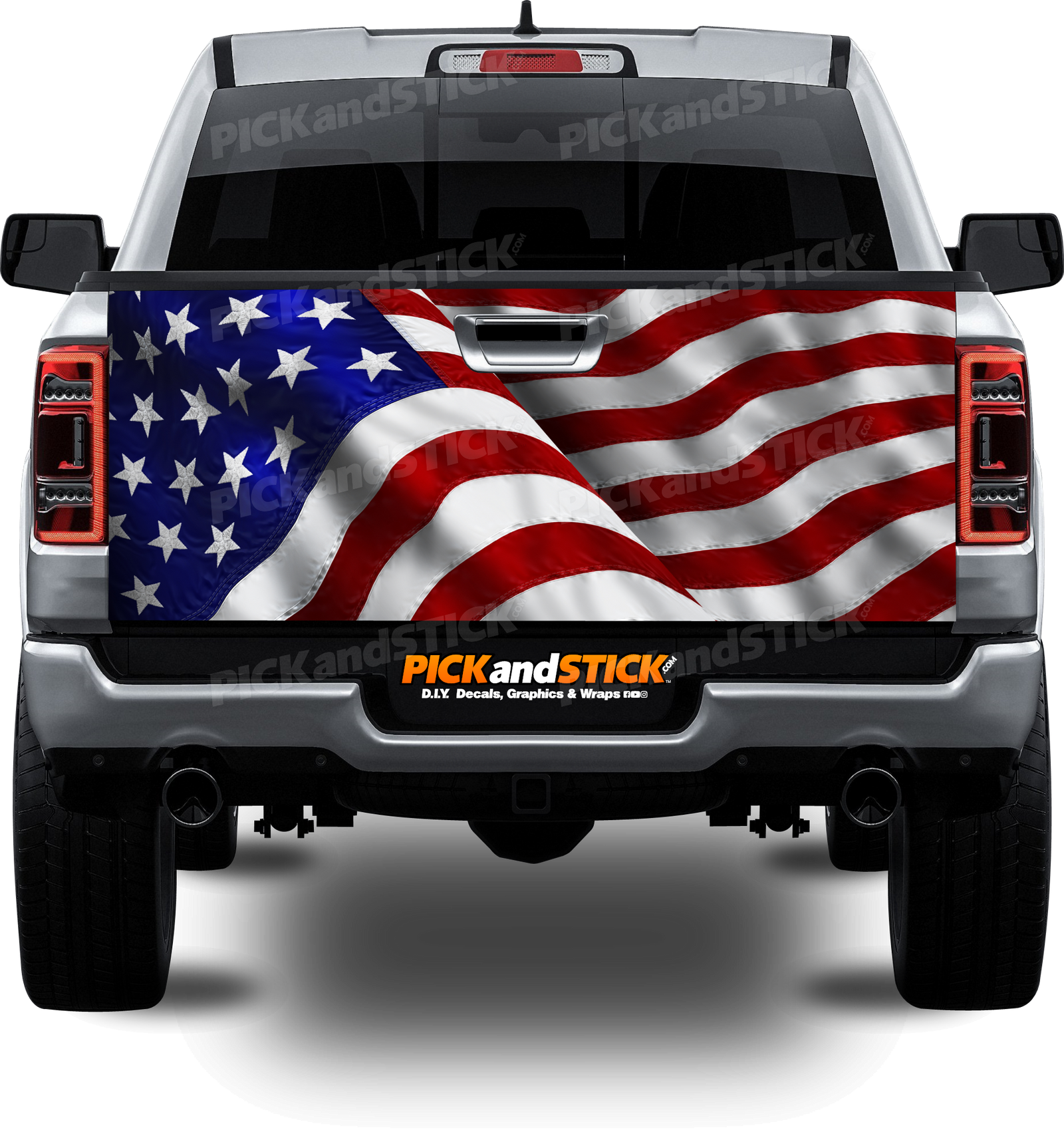 American Flag Close Up Tailgate Wrap