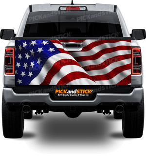 American Flag Close Up Tailgate Wrap