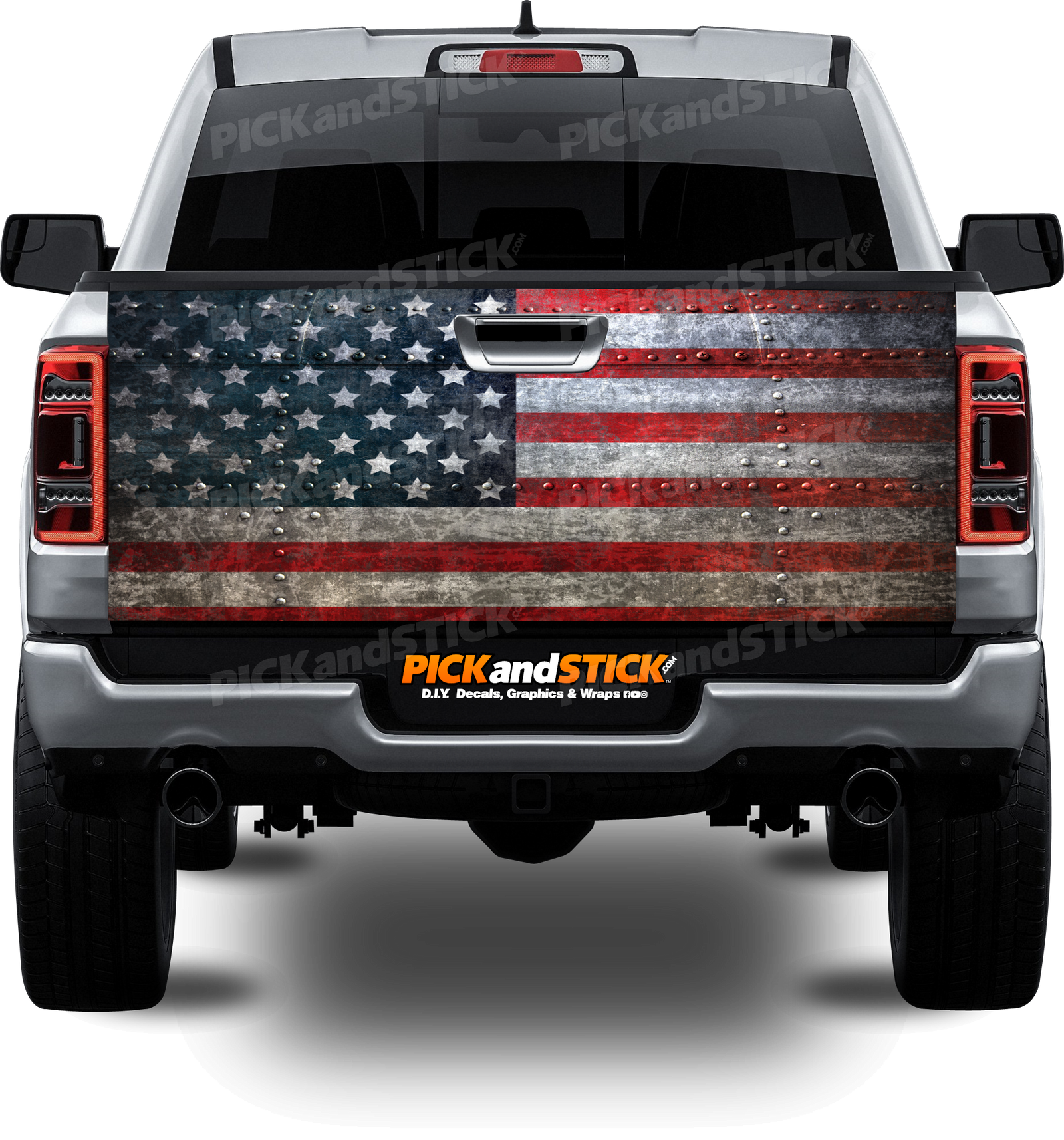 American Metal Riveted Flag Tailgate Wrap