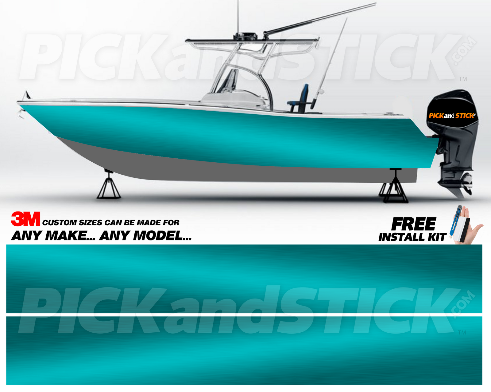 Brushed Metal Boat Wrap