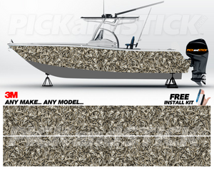 Camo Buck Skull Boat Wrap