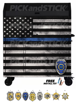 z Blue Line Custom Flag Toolbox Wrap