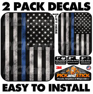 American Flag - Blue Line - 2 Decal Pack