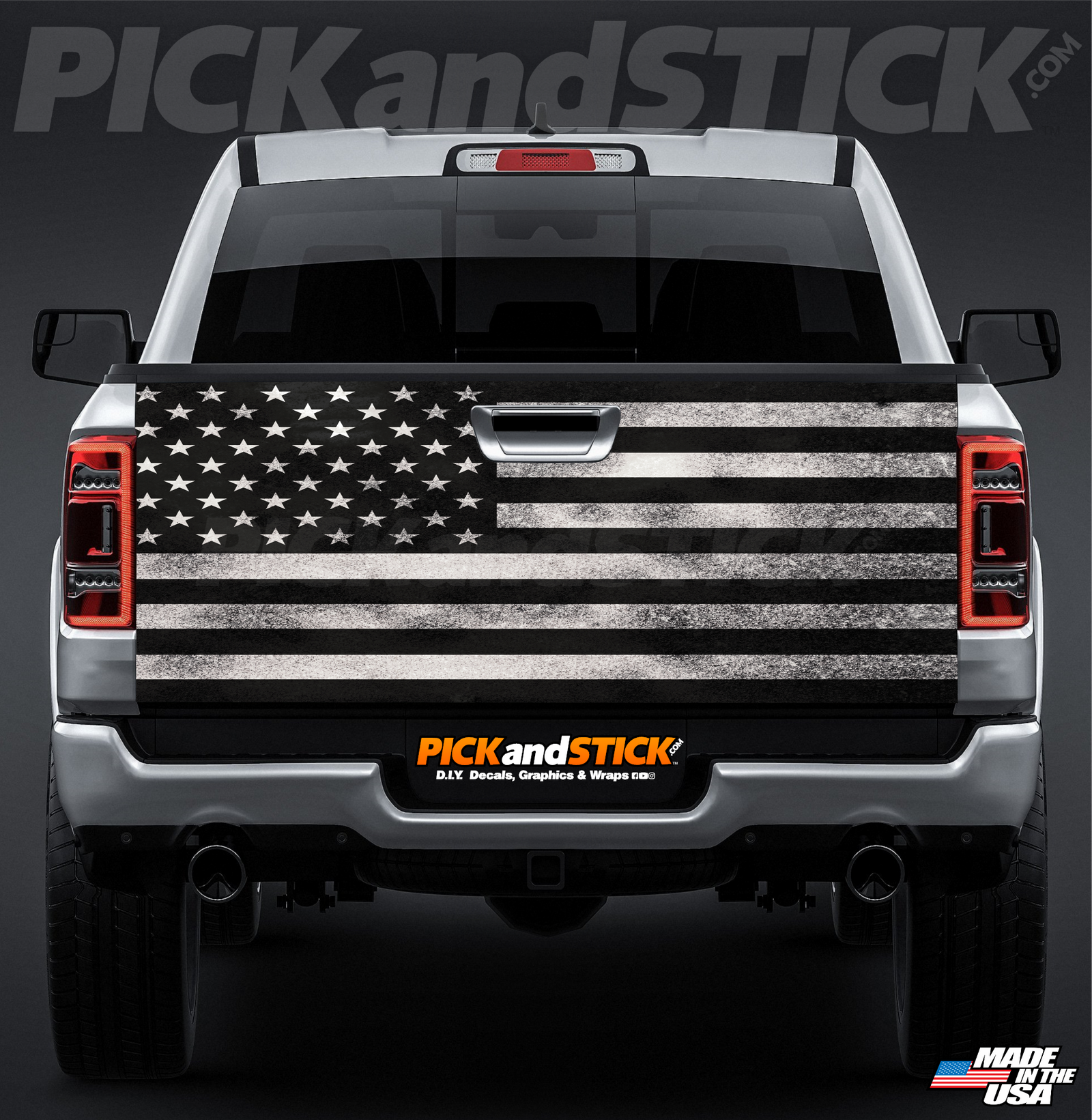 Distressed American Flag Tailgate Wrap