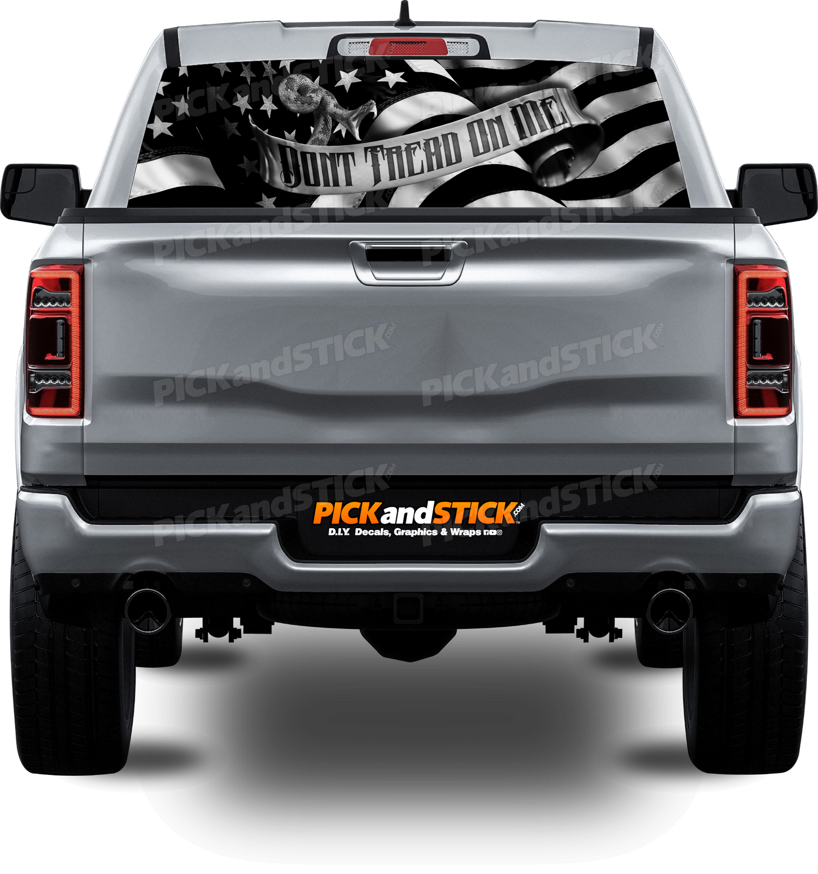 Don't Tread on Me with Snake Perforated Rear Window Decal