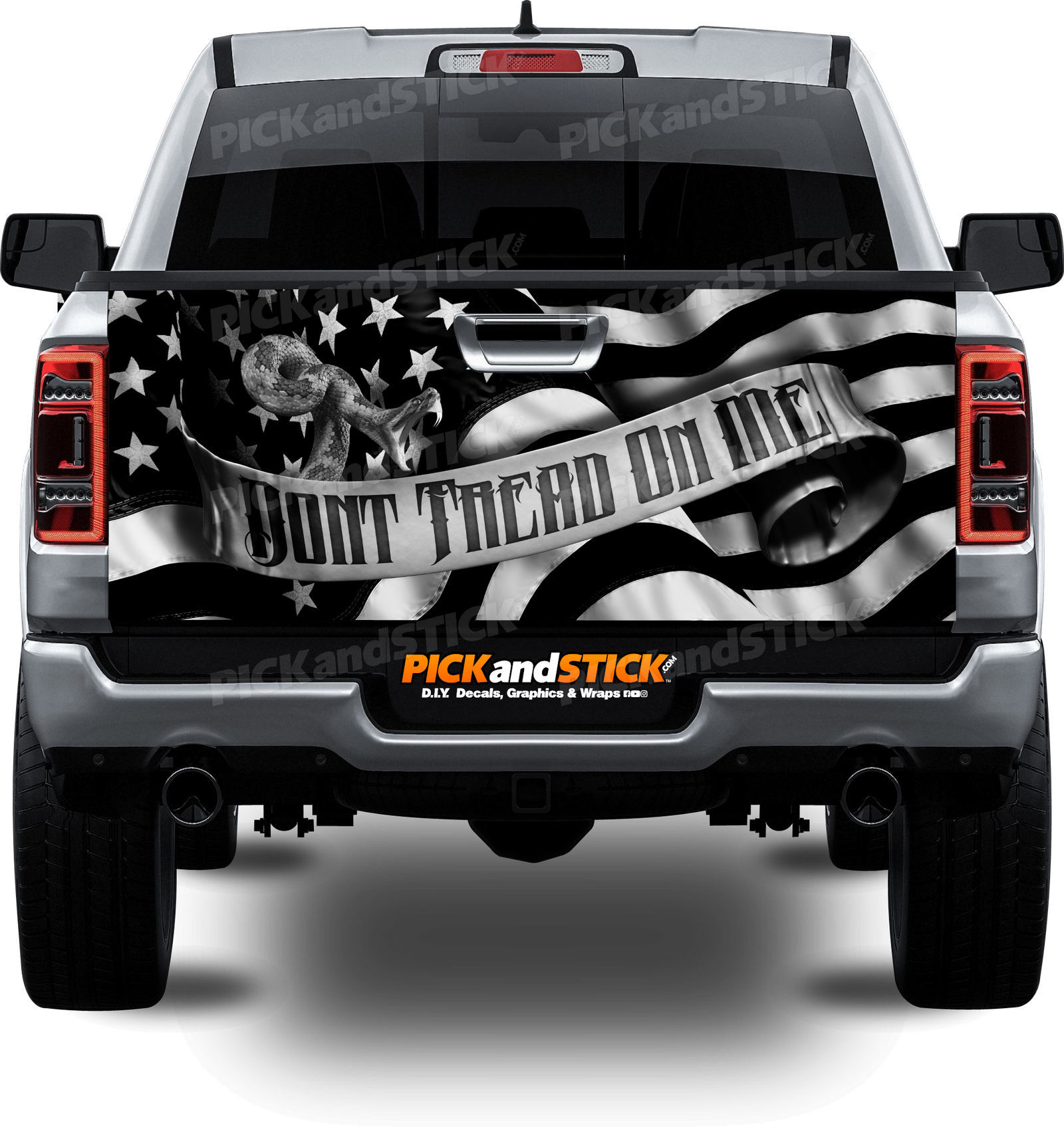 Don't Tread on Me with Snake Flag Tailgate Wrap