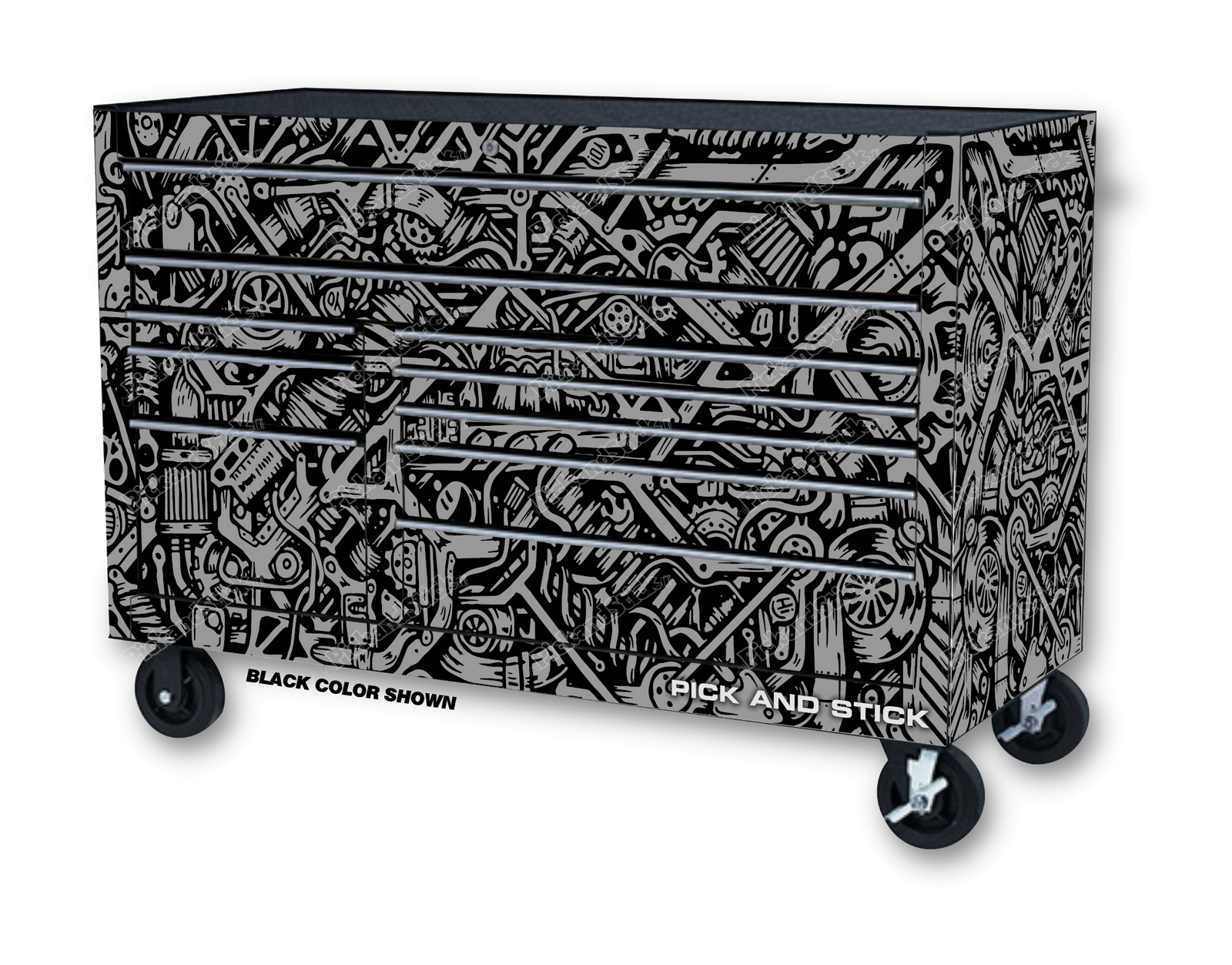 Graffiti Camo Black Toolbox Wrap