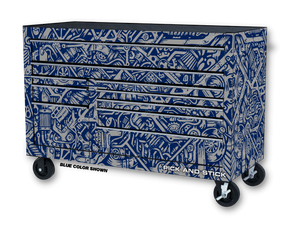 Graffiti Camo Blue Toolbox Wrap