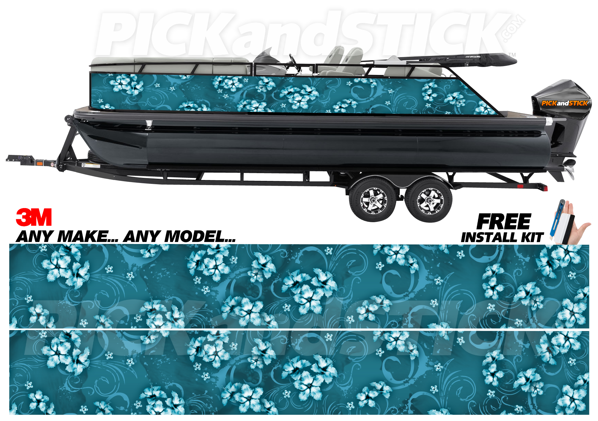 Hawaiian Floral Pontoon Wrap