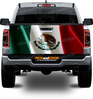 Mexico Flag Waving Tailgate Wrap