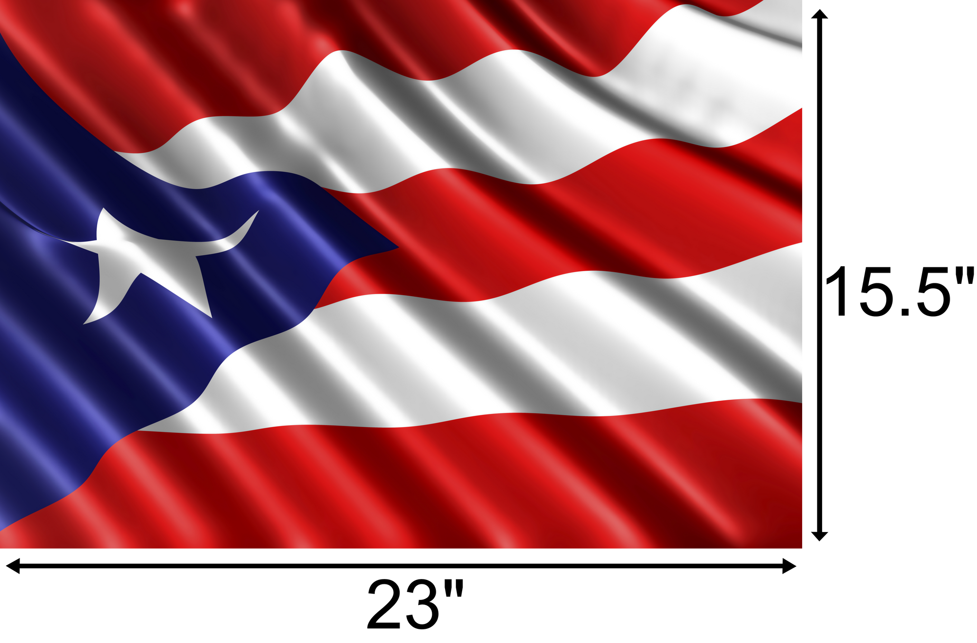 Puerto Rico Flag Square 23" x 15.5"