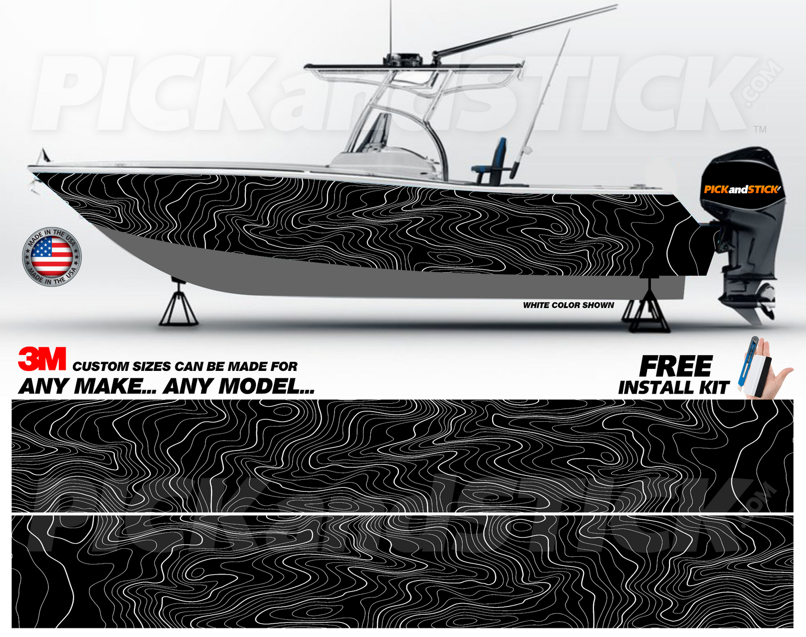 Topographic Map Boat Wrap