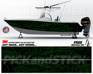 Topographic Map Boat Wrap