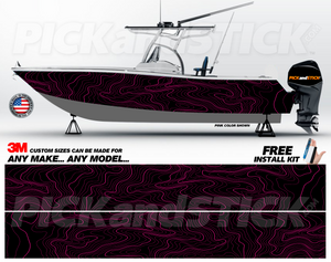 Topographic Map Boat Wrap