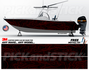 Topographic Map Boat Wrap