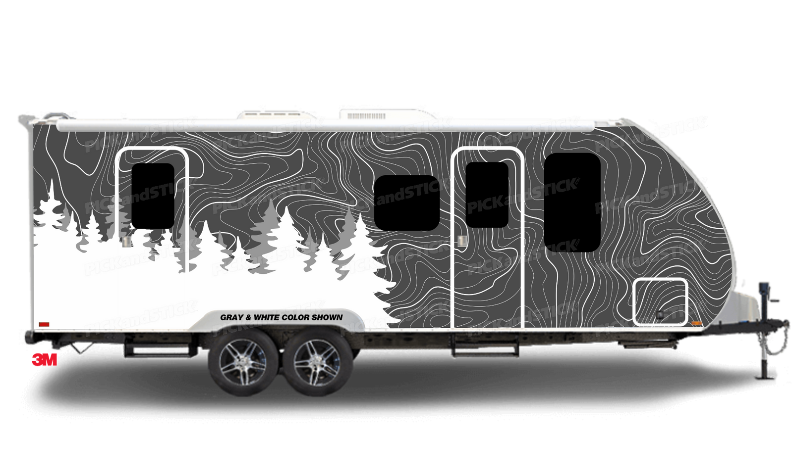 Topographic Map with Trees RV Wrap