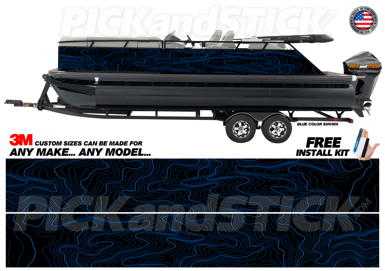 Topographical Map Pontoon Wrap