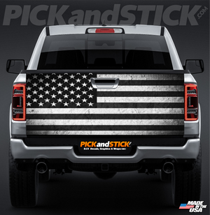 American Rustic Black & White Flag Tailgate Wrap