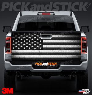 American Rustic Black & White Flag Tailgate Wrap