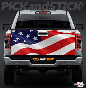 American Flag Close Up Tailgate Wrap