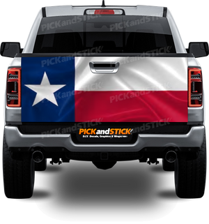 Texas Flag Waving Tailgate Wrap