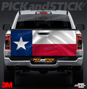 Texas Flag Waving Tailgate Wrap