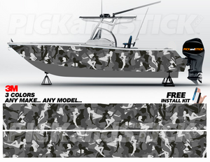 Trucker Camo Boat Wrap