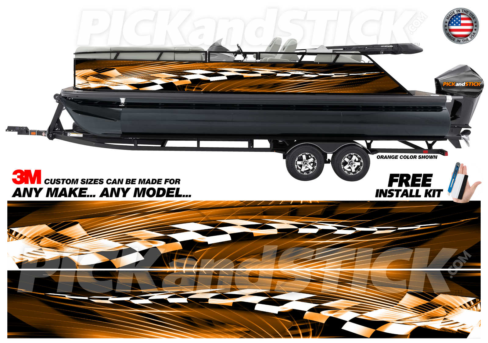 Checkered Abstract Pontoon Wrap